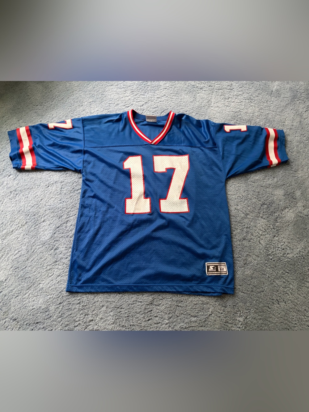 Vintage 90s Starter New York Giants NFL Jersey Mens XL Blue Dave Brown #17